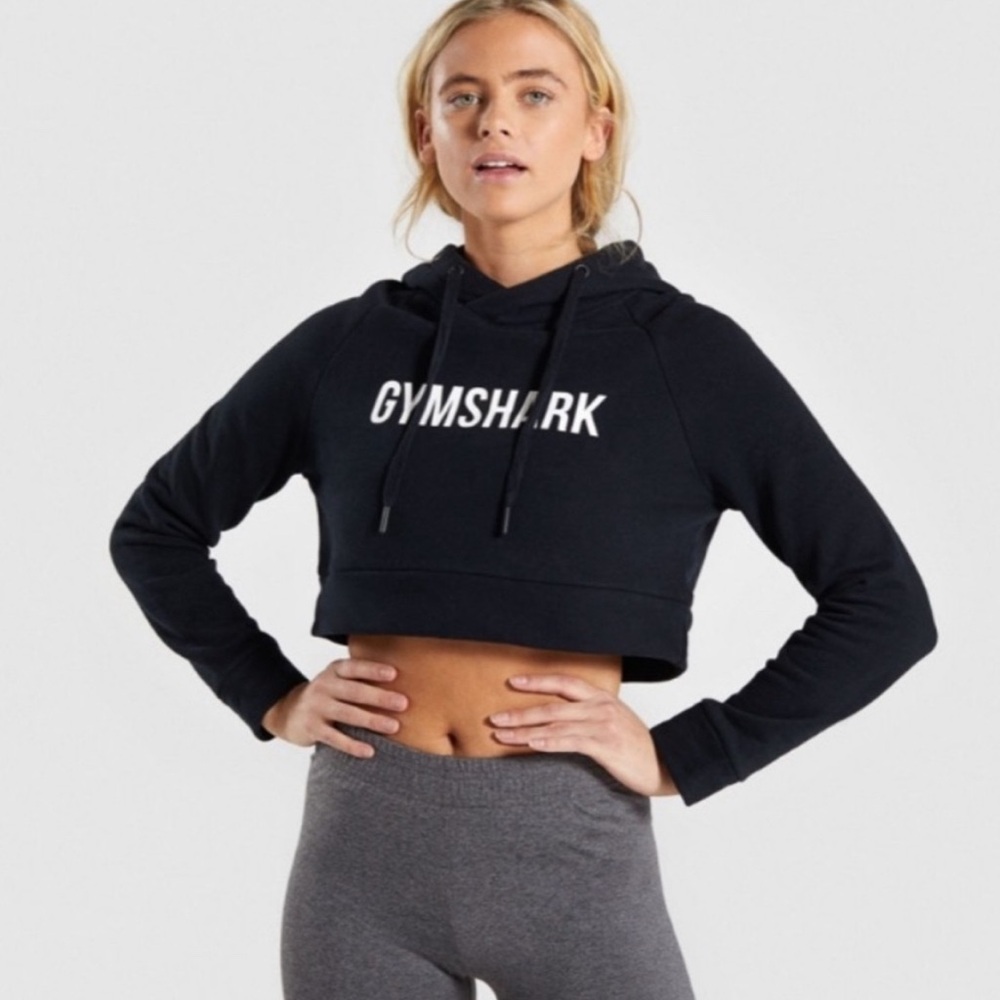 Gymshark Black Cropped Hoodie